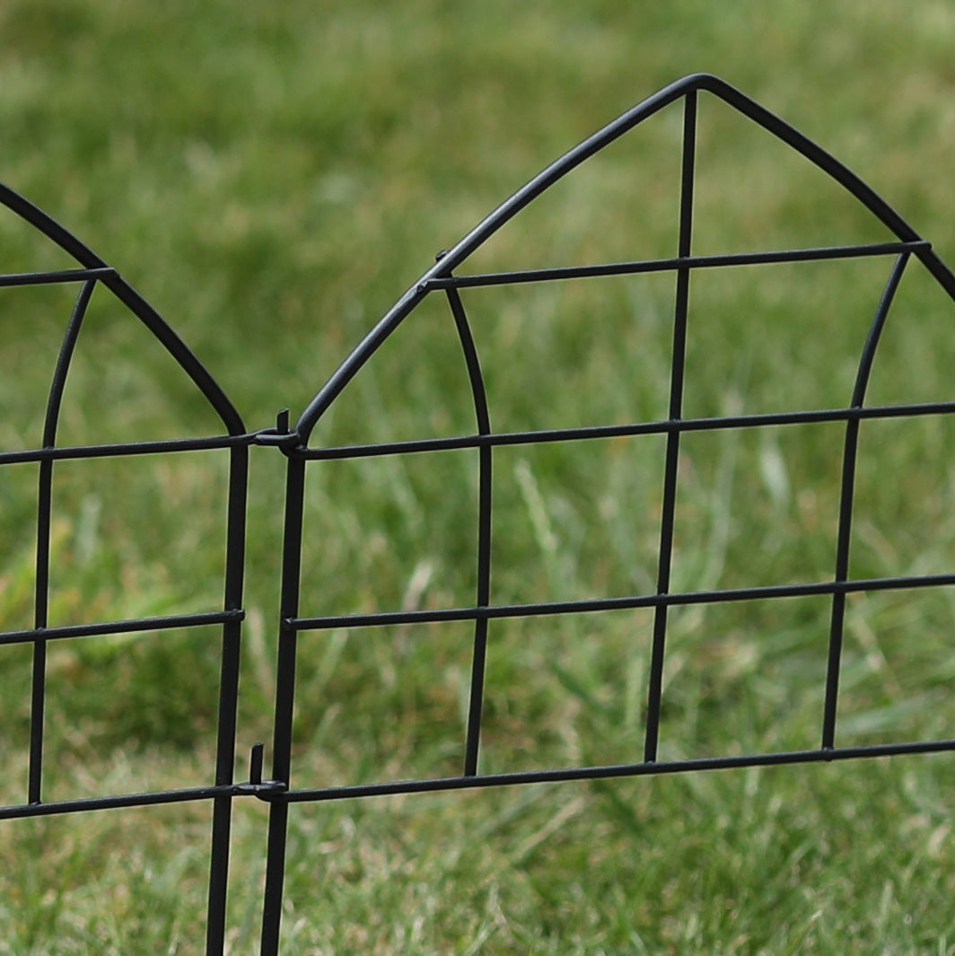 RHS Gothic Garden Border Edging – Matte Black Steel, 3 Pack