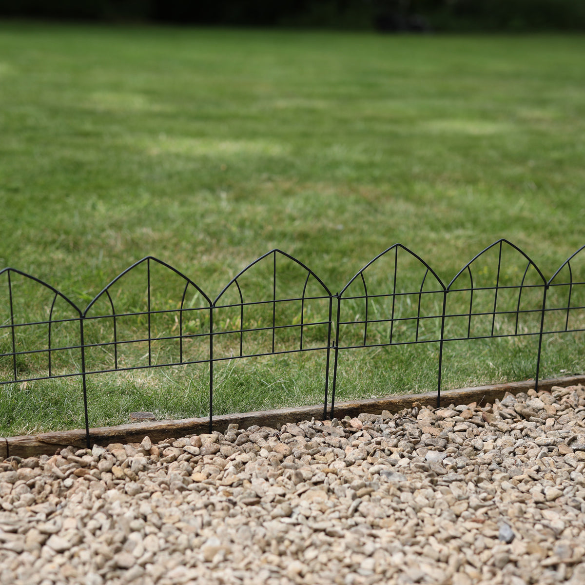 RHS Gothic Garden Border Edging – Matte Black Steel, 3 Pack