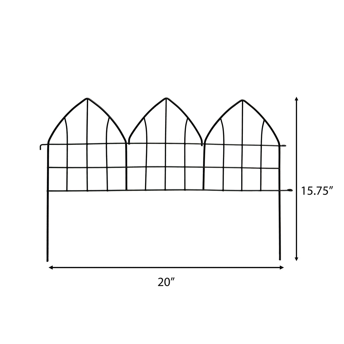 RHS Gothic Garden Border Edging – Matte Black Steel, 3 Pack