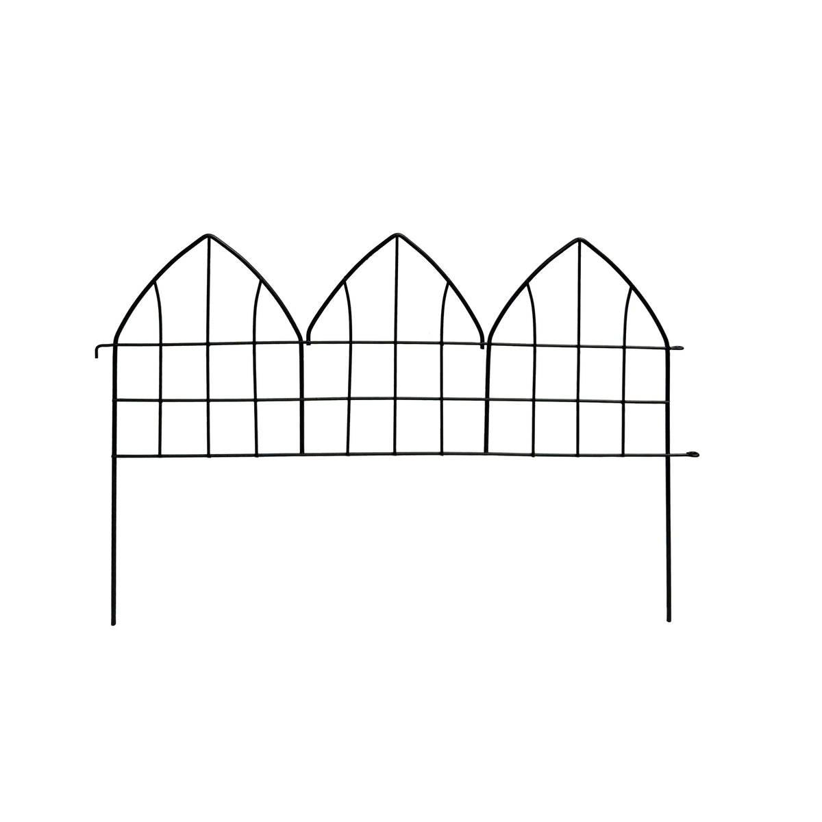 RHS Gothic Garden Border Edging – Matte Black Steel, 3 Pack