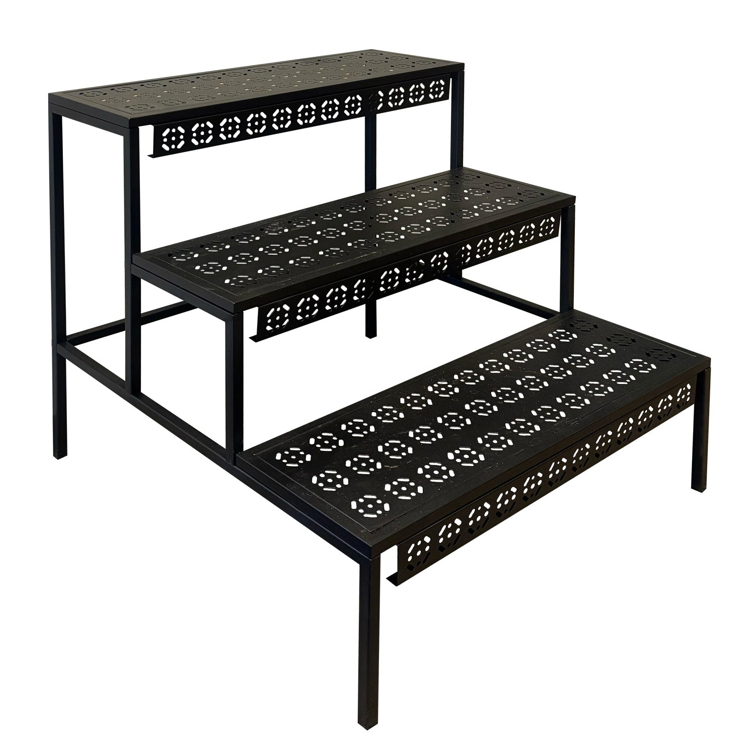 horizontal plant stand indoor Tierra Garden Straight Plant Stand – 3-Tier Indoor/Outdoor Black Steel