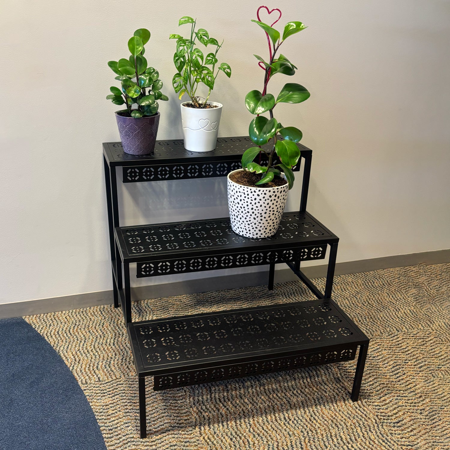 indoor 3 tier plant stand Tierra Garden Straight Plant Stand – 3-Tier Indoor/Outdoor Black Steel
