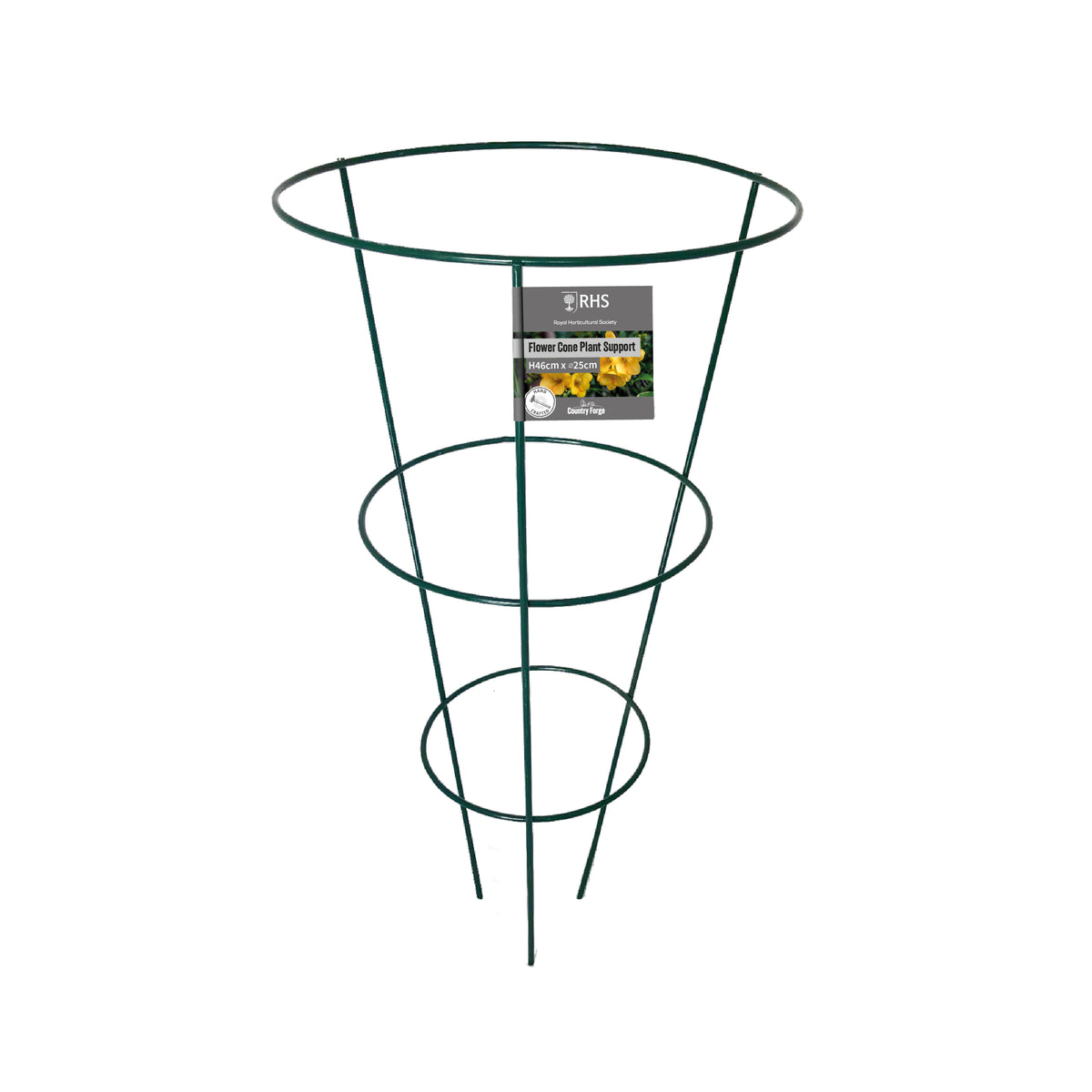 RHS 18" Flower Cone Plant Support – Powder-Coated Steel