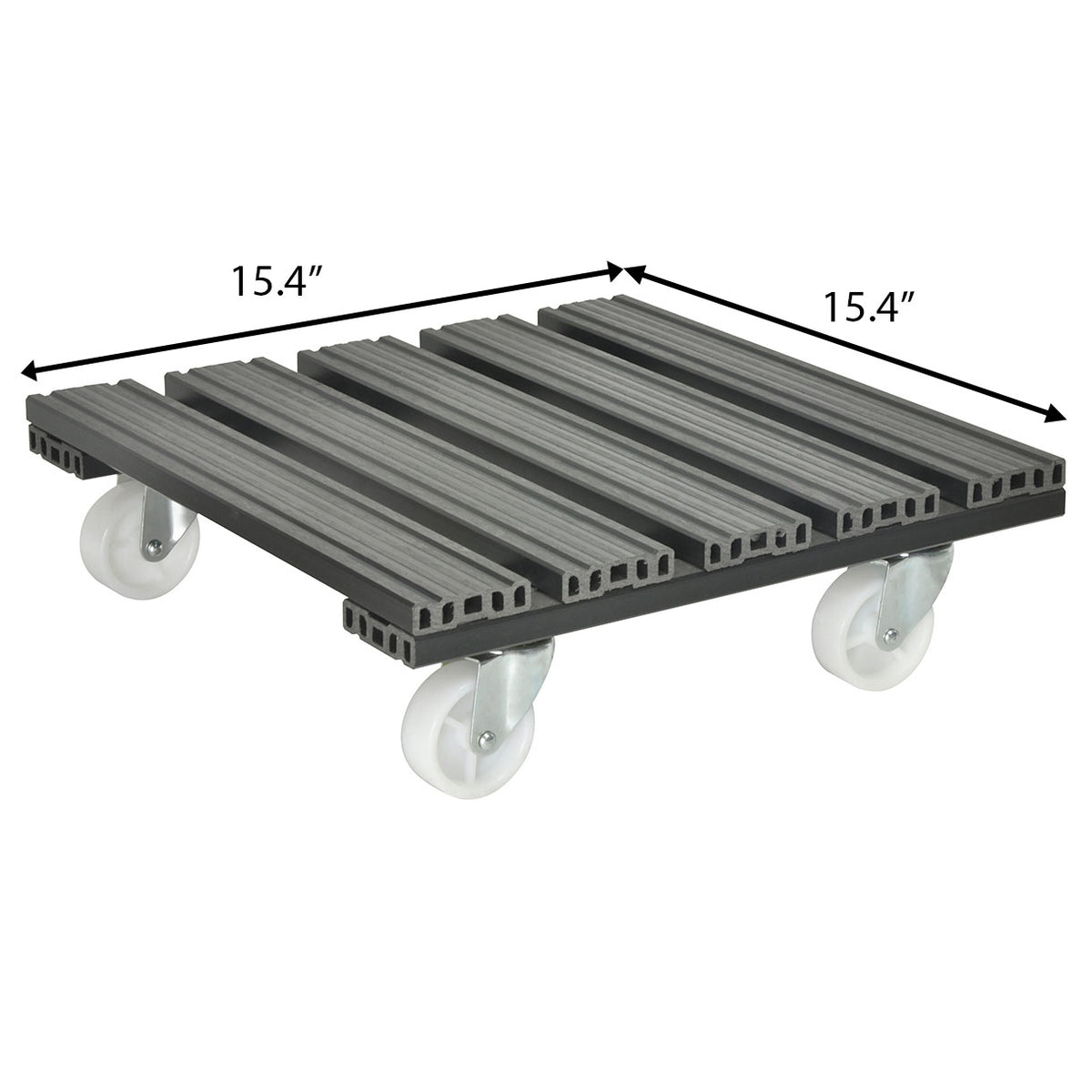 15.4" Gray Square WPC Plant Caddy, Indoor/Outdoor