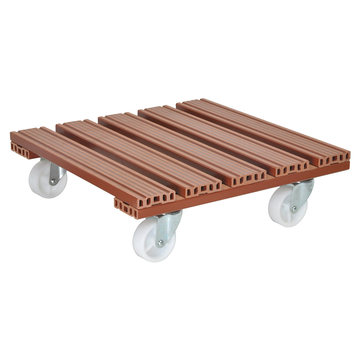 15.4" Terra Cotta Square WPC Plant Caddy, Indoor/Outdoor