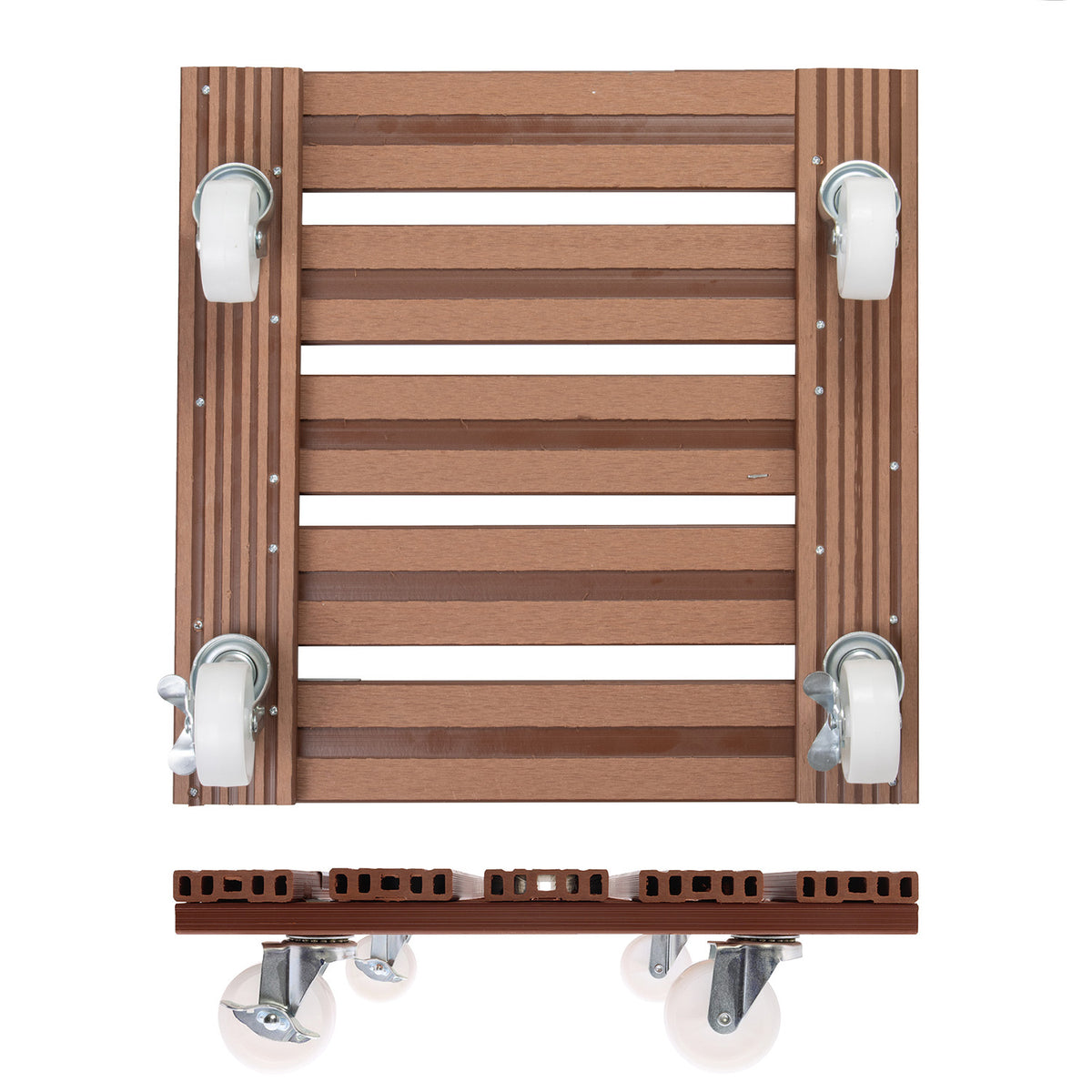 15.4" Terra Cotta Square WPC Plant Caddy, Indoor/Outdoor