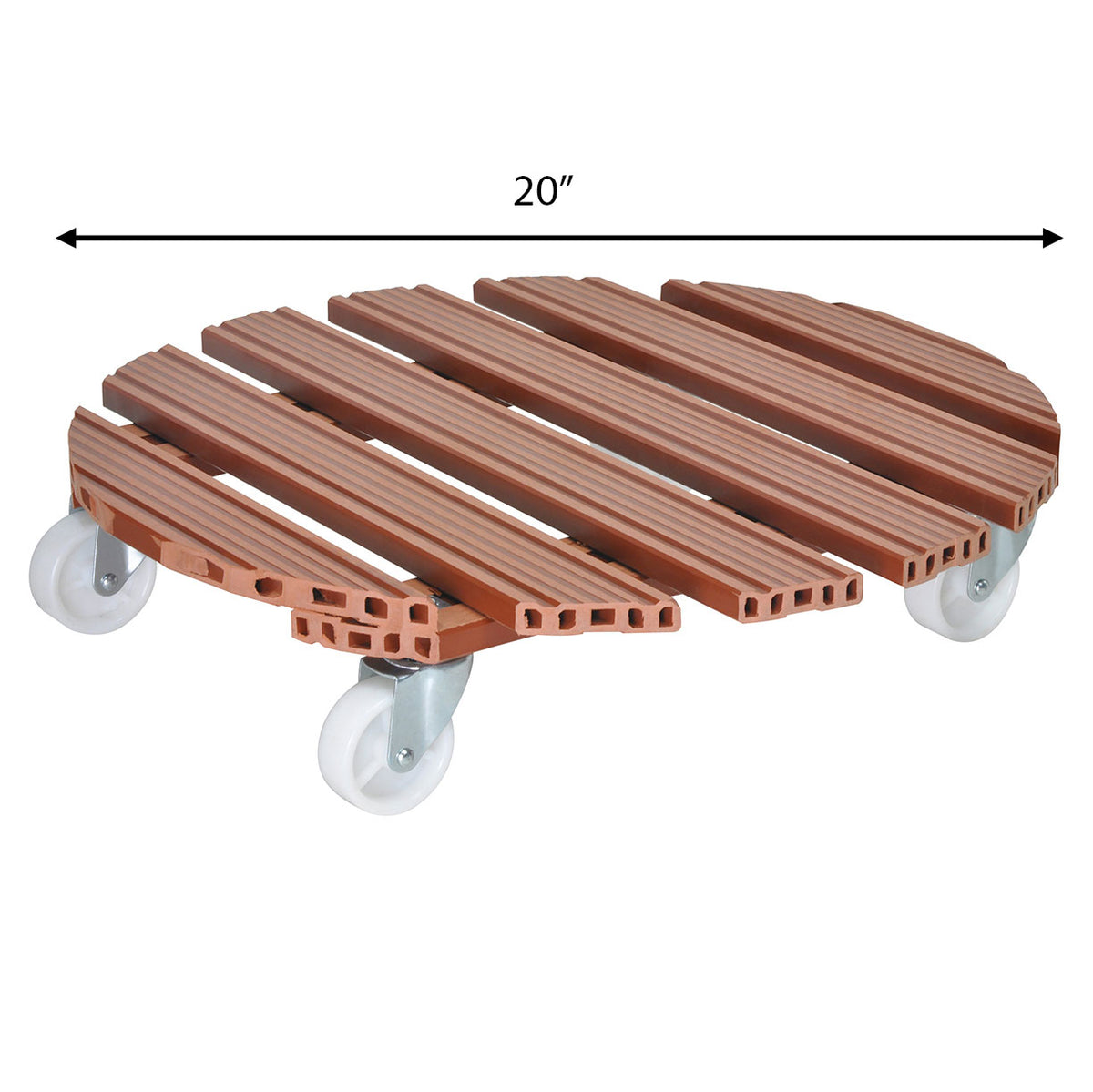 20" Terra Cotta Round WPC Plant Caddy, Indoor/Outdoor