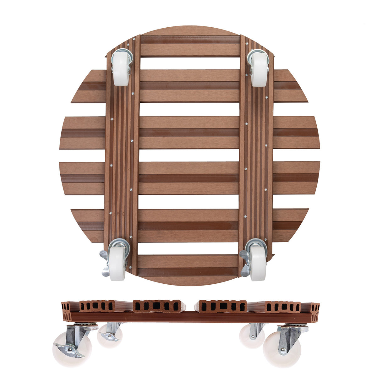 20" Terra Cotta Round WPC Plant Caddy, Indoor/Outdoor