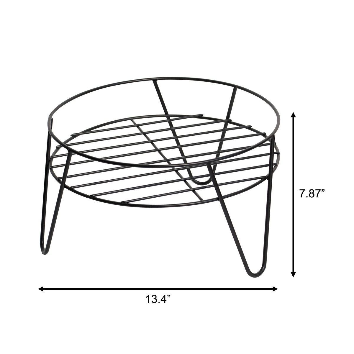 Short Black Metal Plant Stand – Heavy-Duty Powder-Coated Steel Planter Stand for Indoor & Outdoor Use