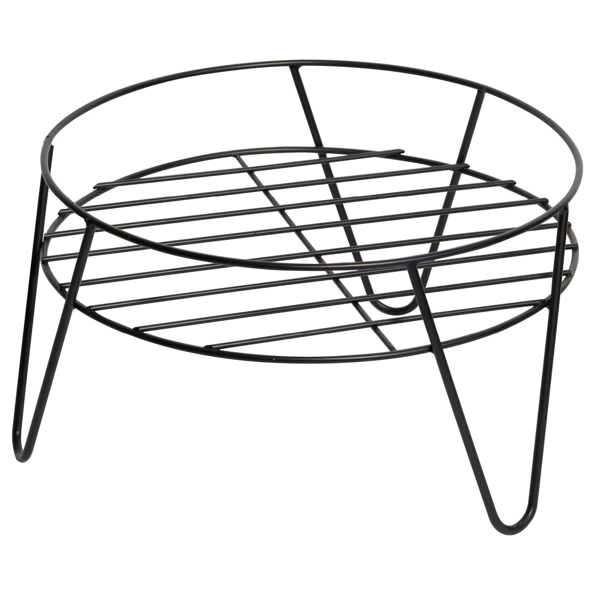 Short Black Metal Plant Stand – Heavy-Duty Powder-Coated Steel Planter Stand for Indoor & Outdoor Use
