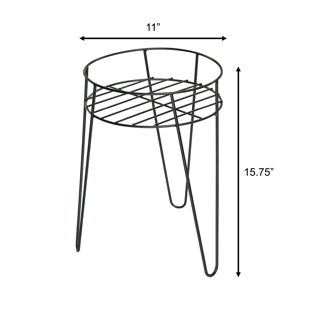 Medium Black Metal Plant Stand – Heavy-Duty Powder-Coated Steel Planter Stand for Indoor & Outdoor Use