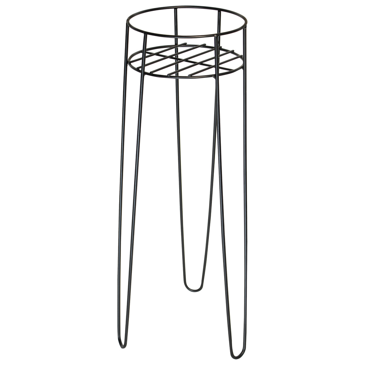 Tall Black Metal Plant Stand – Heavy-Duty Powder-Coated Steel Planter Stand for Indoor & Outdoor Use