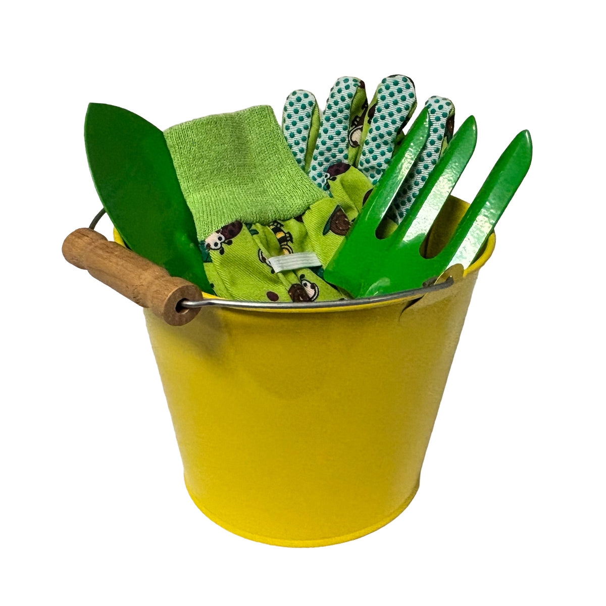 Little Pals Yellow Kids Gardening Kit with Watering Can, Gloves & Hand Trowel