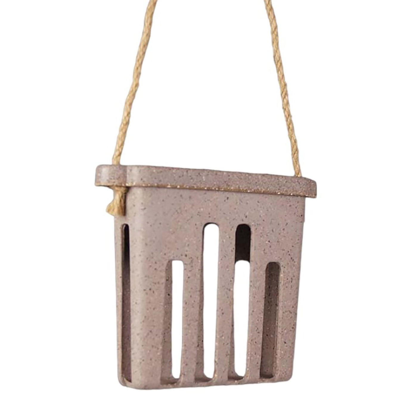 Suet Cake Feeder made from nut husks, sustainable and vegan-friendly design.