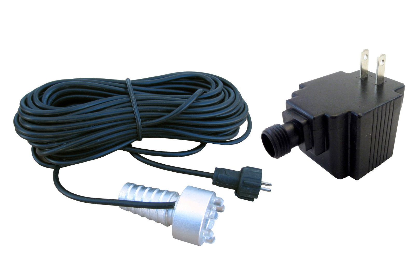 1 Watt water LED light with 20' 6m cable, connector, and transformer.
