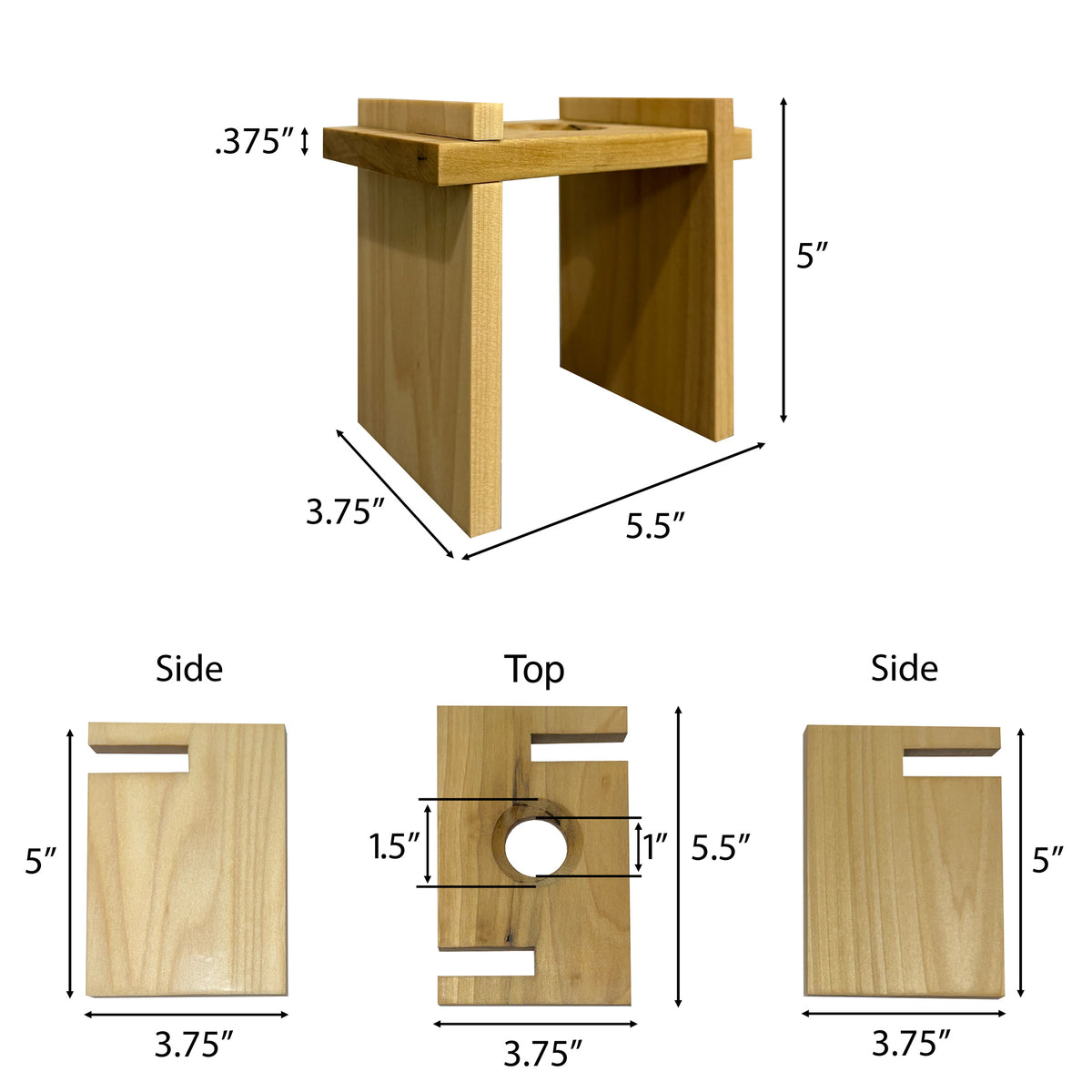 Air Plant Stands Kit with Stone Turtle – Natural Poplar Wood Stands & Hand-Carved Stone Turtle Accent