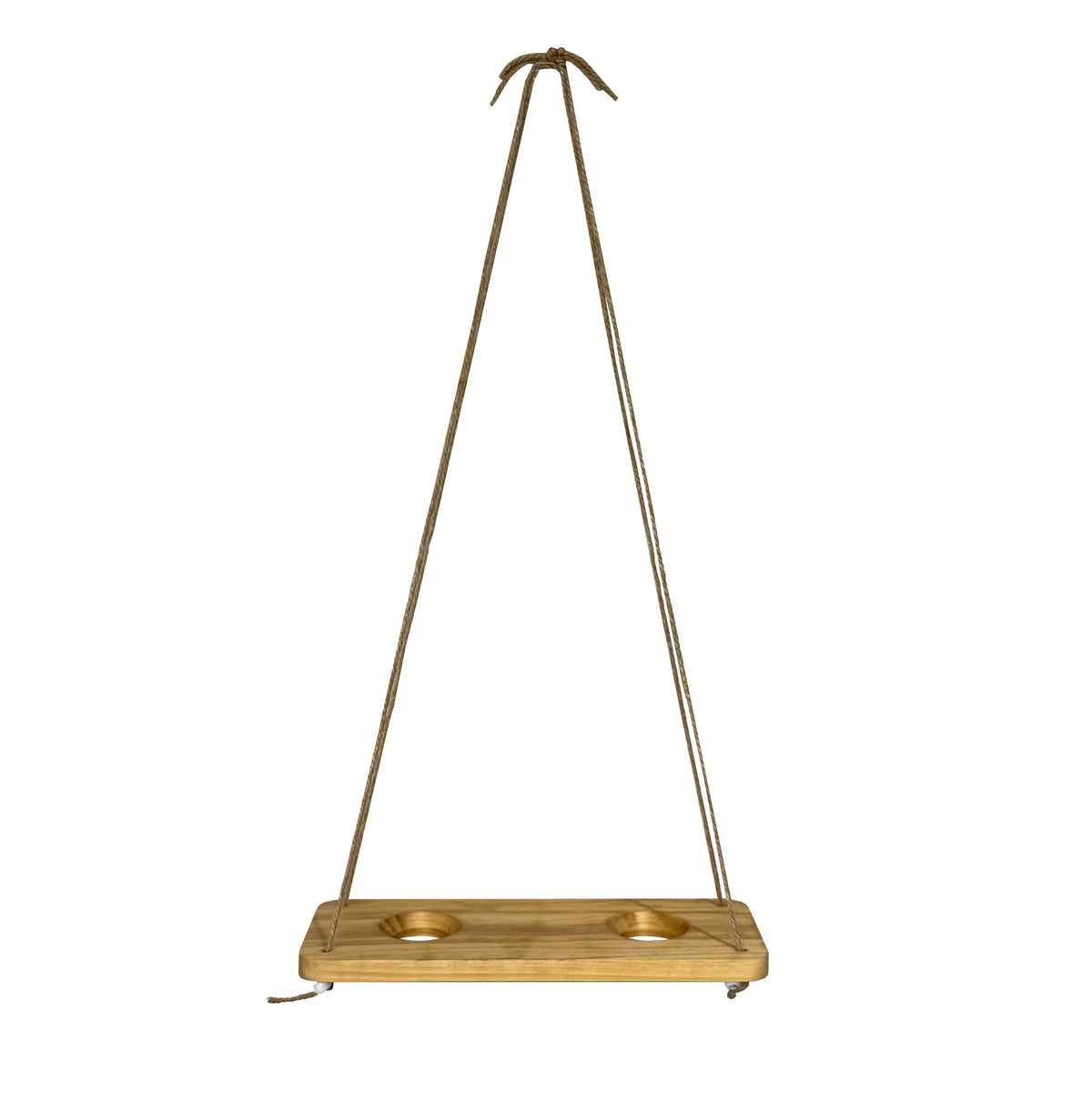 Double Air Plant Swing Set for 4 Air Plants – Poplar Wood Hanging Swings with Twine & Beads