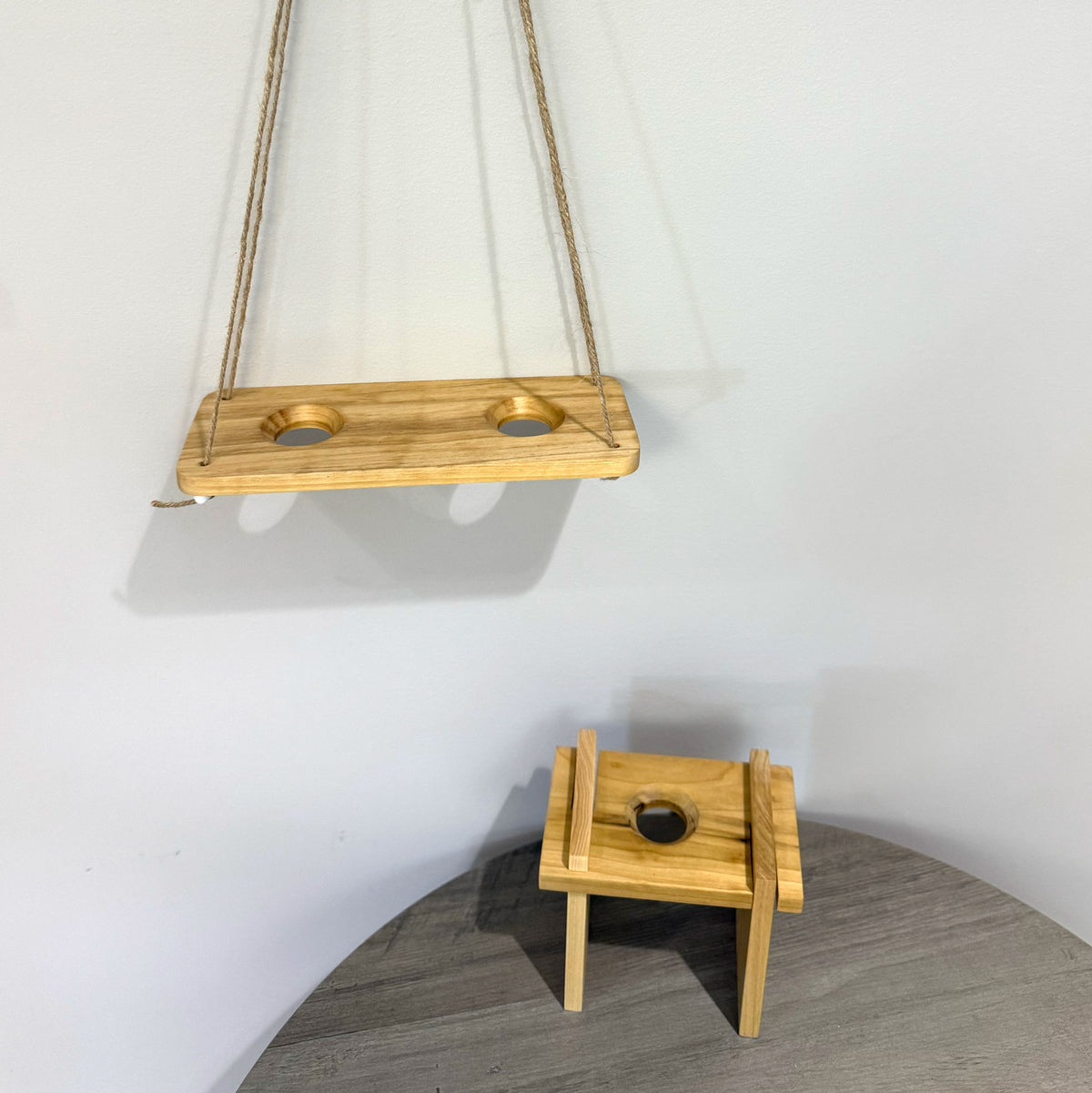 Air Plant Stands Kit – 2-Piece Natural Poplar Wood Display for Air Plants