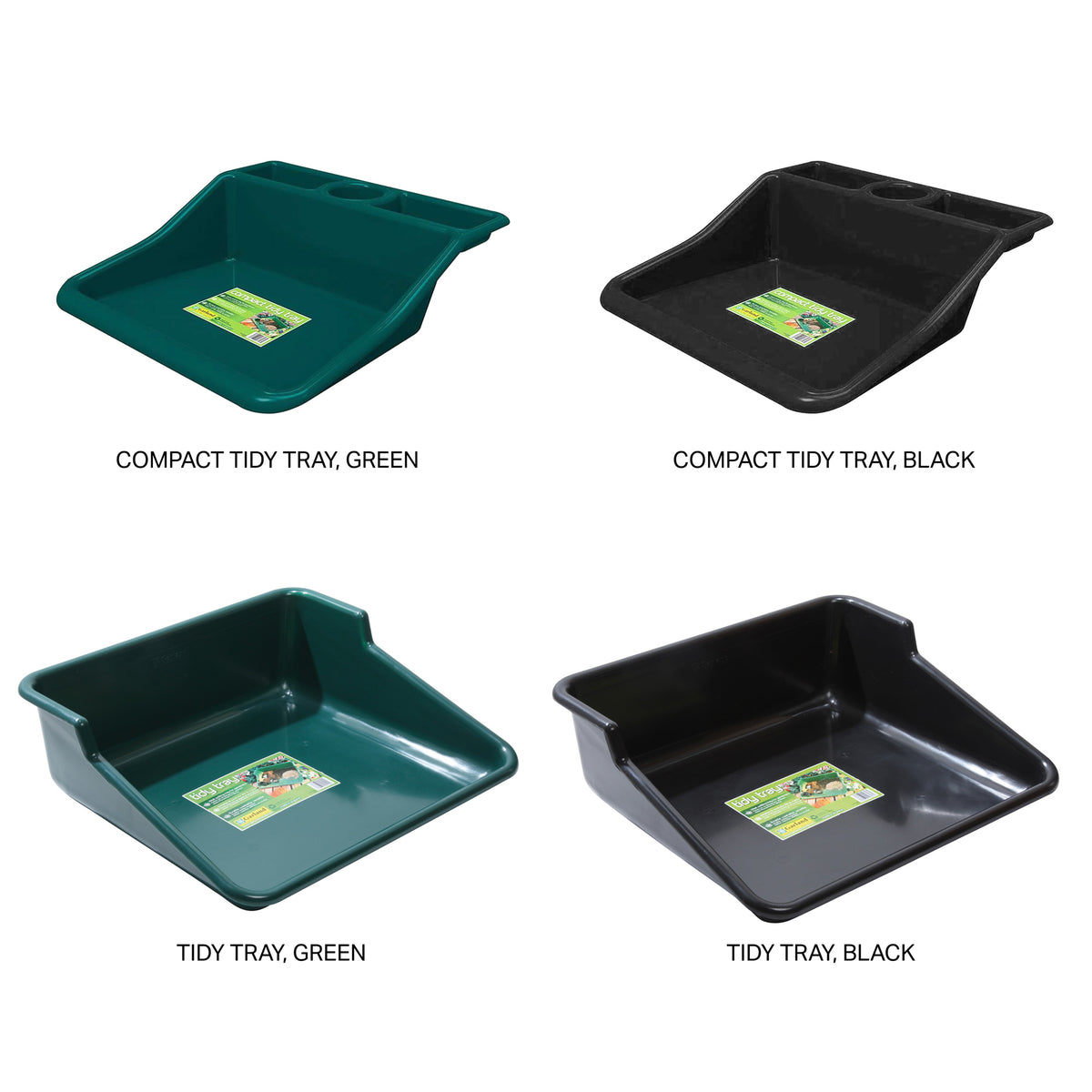 Compact Tidy Tray with Shelf, Black, 19"L x 19.5"W x 6"H; 2lbs