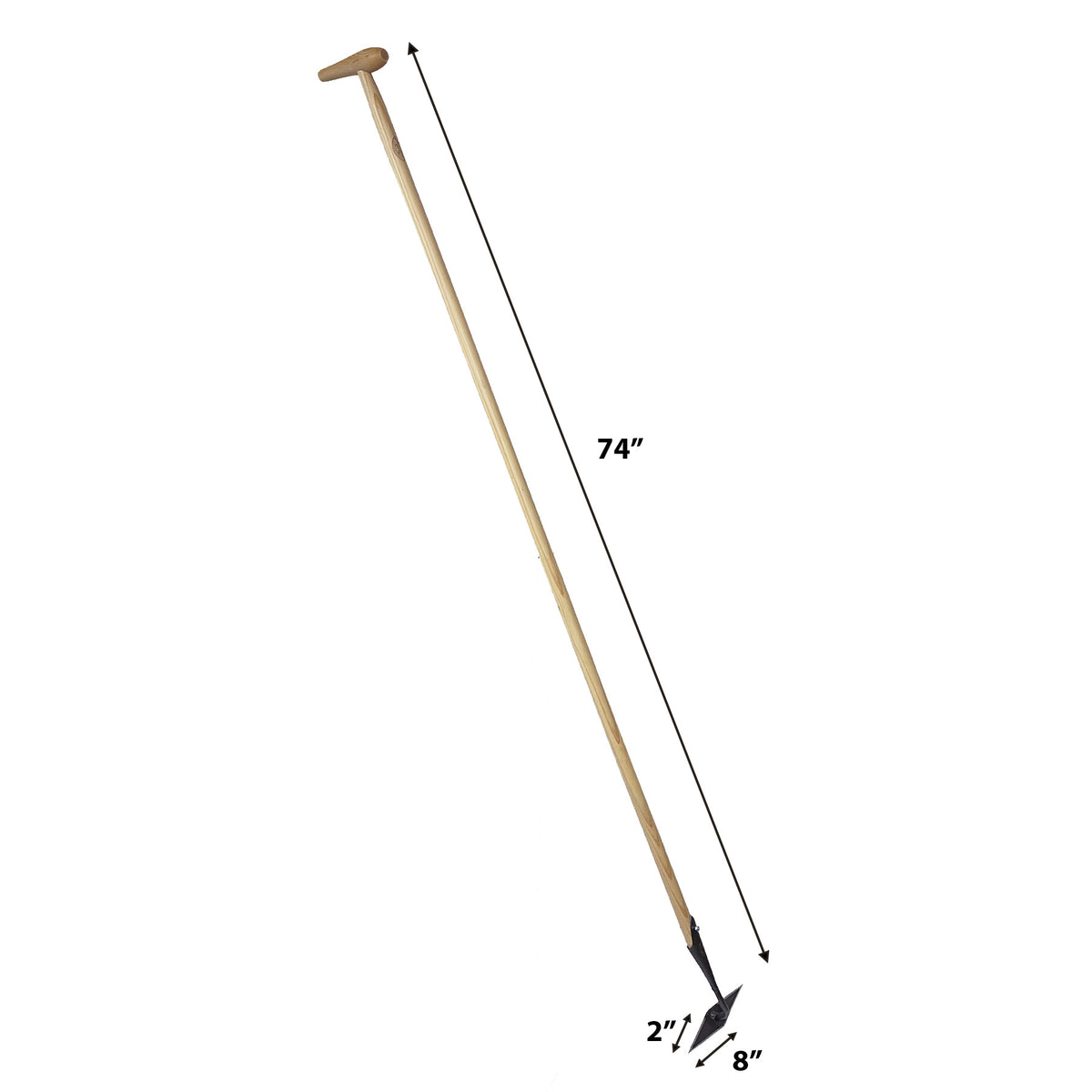 DeWit Diamond P-Grip Hoe, Head: 2"L x 8"W Total: 74"L 3.5lbs
