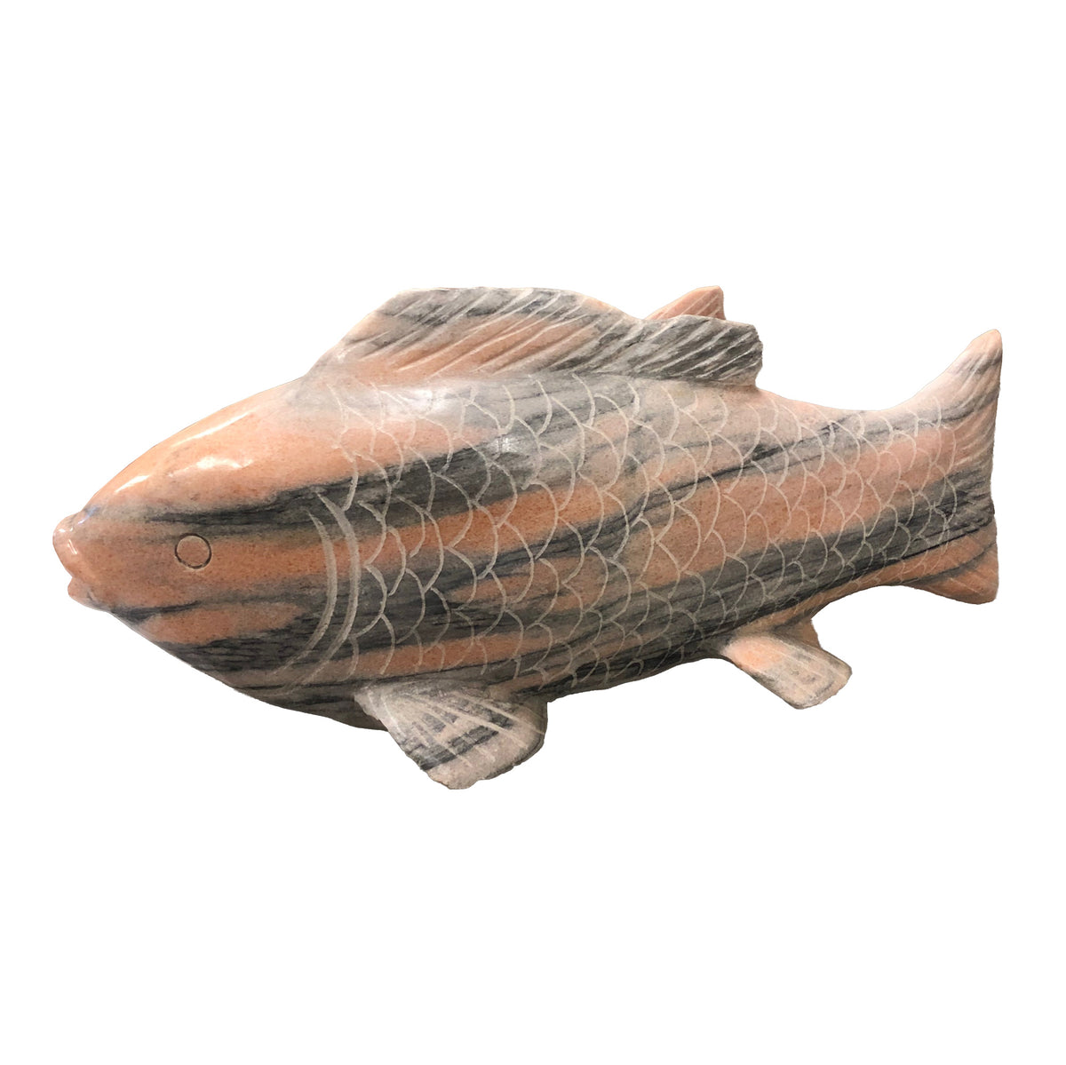 Pink Marble KOI Fish Sculpture – Elegant Accent for Outdoor Settings