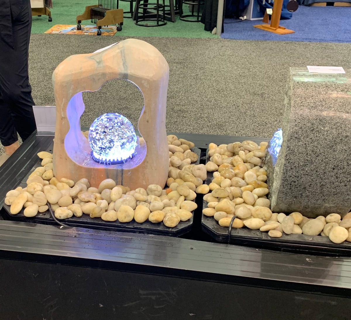 Rolling Ball Marble Fountain Kit – Complete Water Feature with Light
