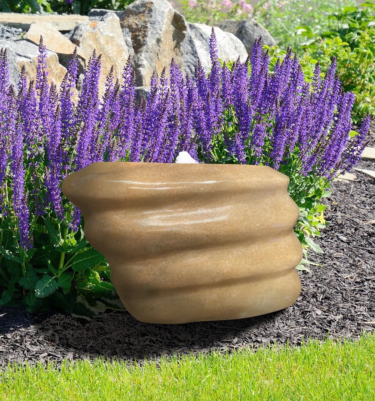Polished Ripple Pink Marble Stone – Multi-Layer Stone for Riverbed Aesthetic Water Features