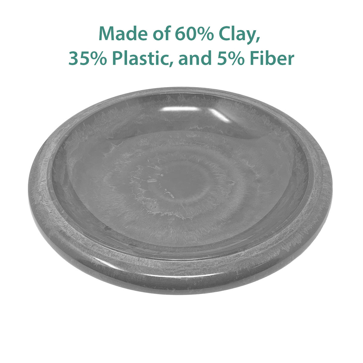 Light Green Fiber Clay 19" Dia Birdbath Top with 25"H Black Metal Stand