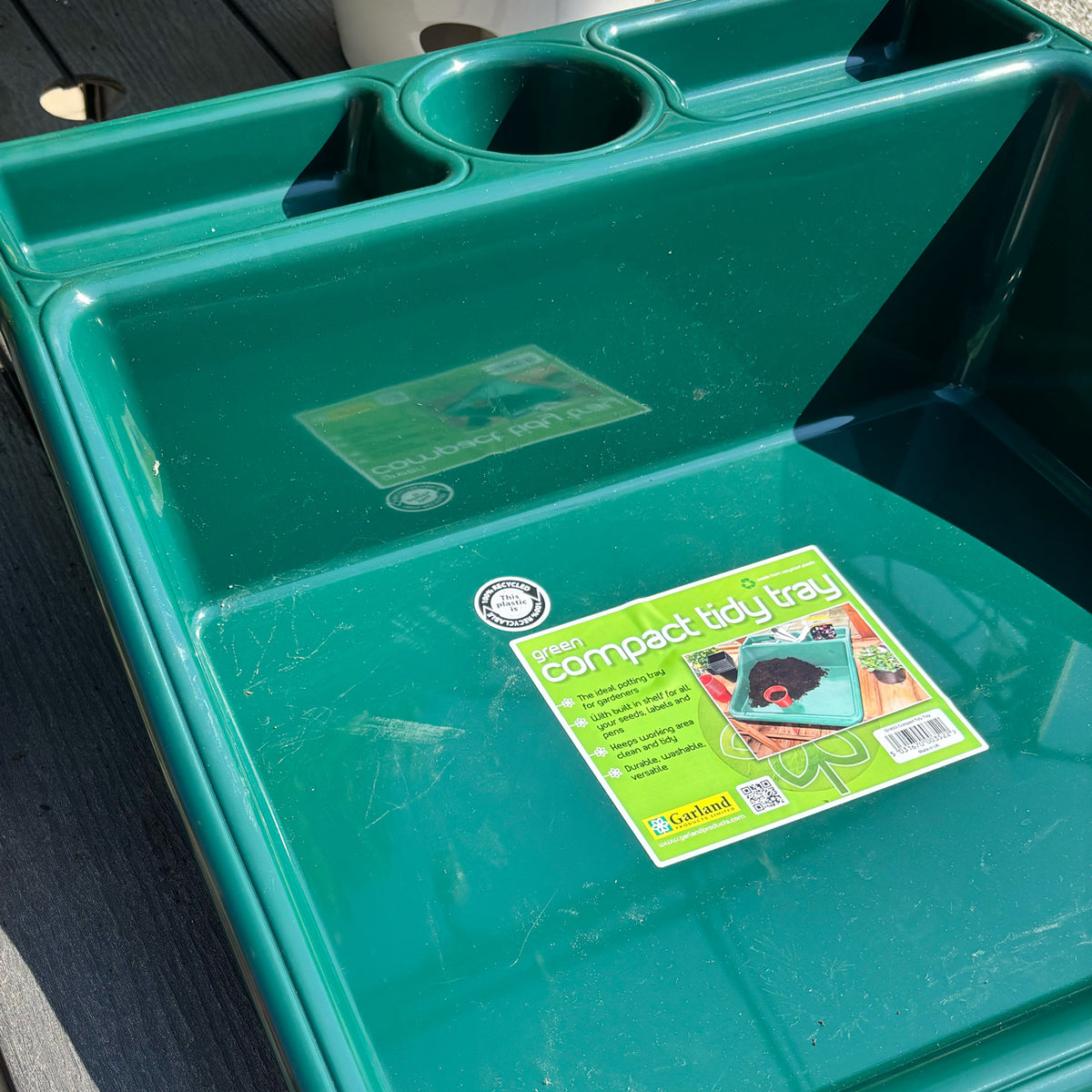 Compact Tidy Tray with Shelf, Green, 19"L x 19.5"W x 6"H; 2lbs