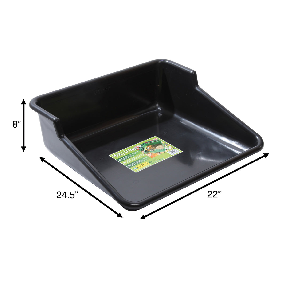 Garden Tidy Tray-Black w/Stainless Steel Trowel & Cultivator w/Bamboo Handles