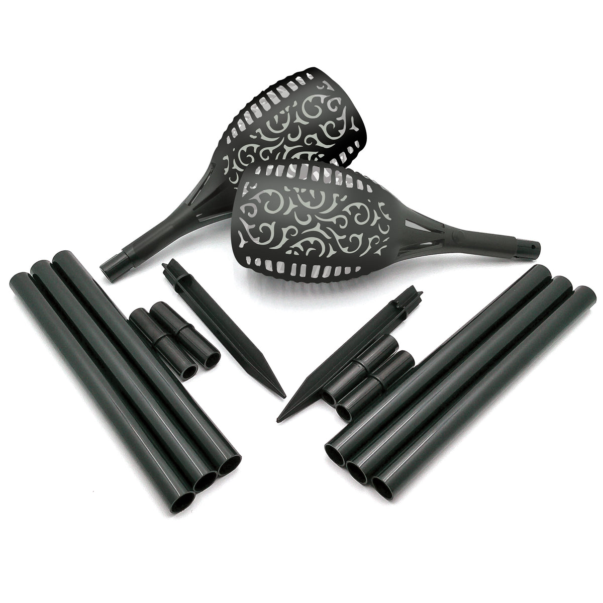 Large Solar Flickering Flame Lamps – Set of 2 Outdoor Waterproof Garden Torches (Adjustable Height)