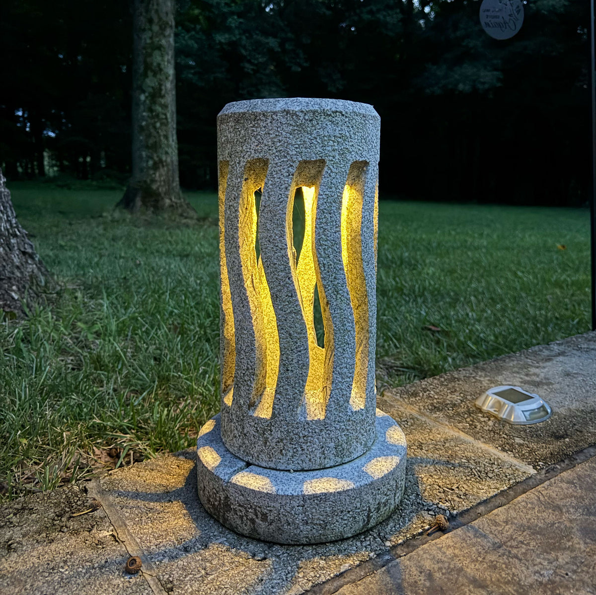 Spiral Granite Solar Lantern