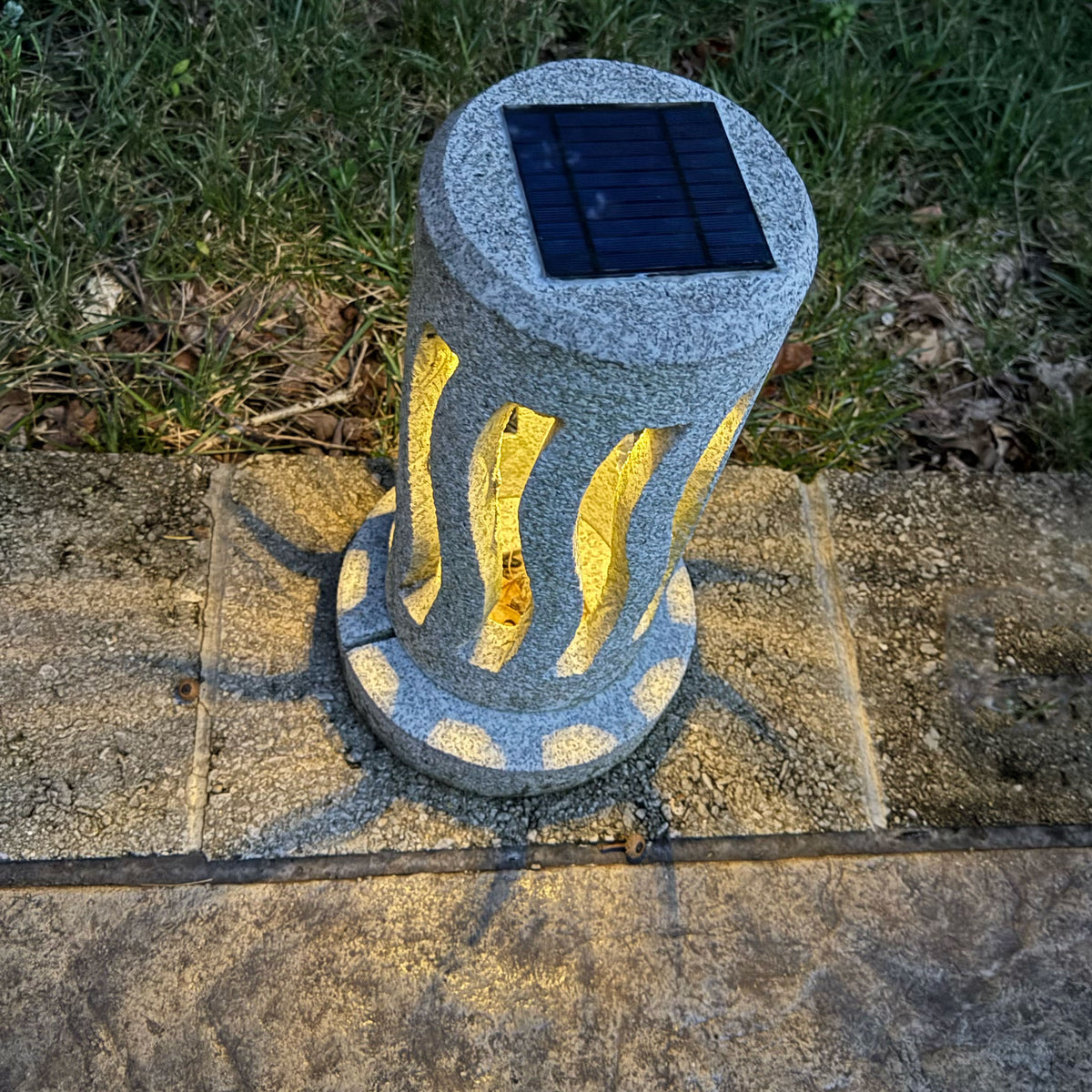 Spiral Granite Solar Lantern
