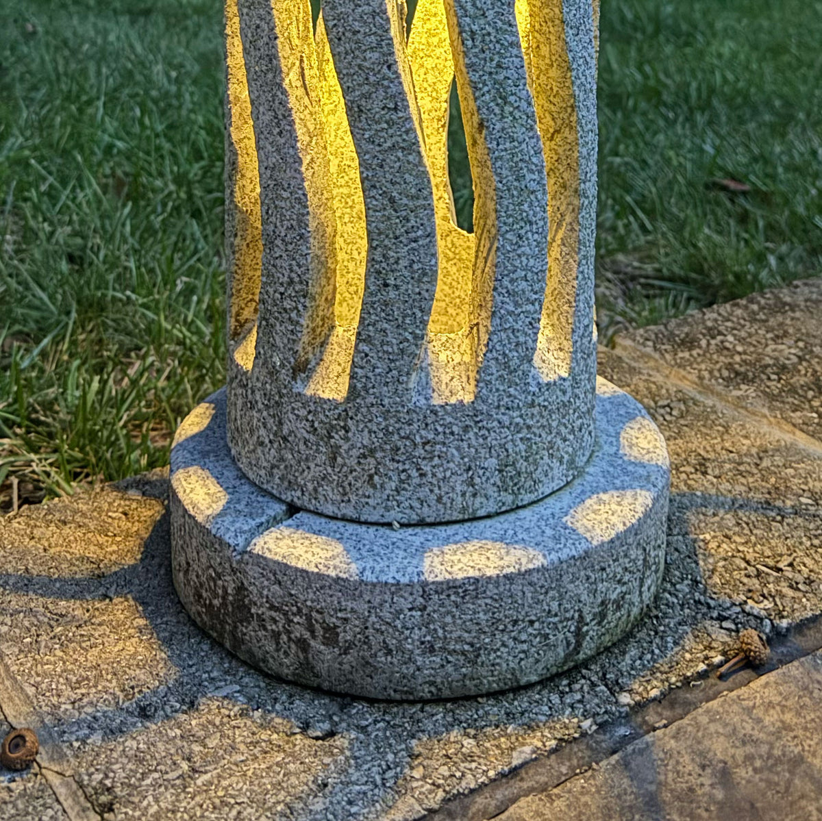 Spiral Granite Solar Lantern