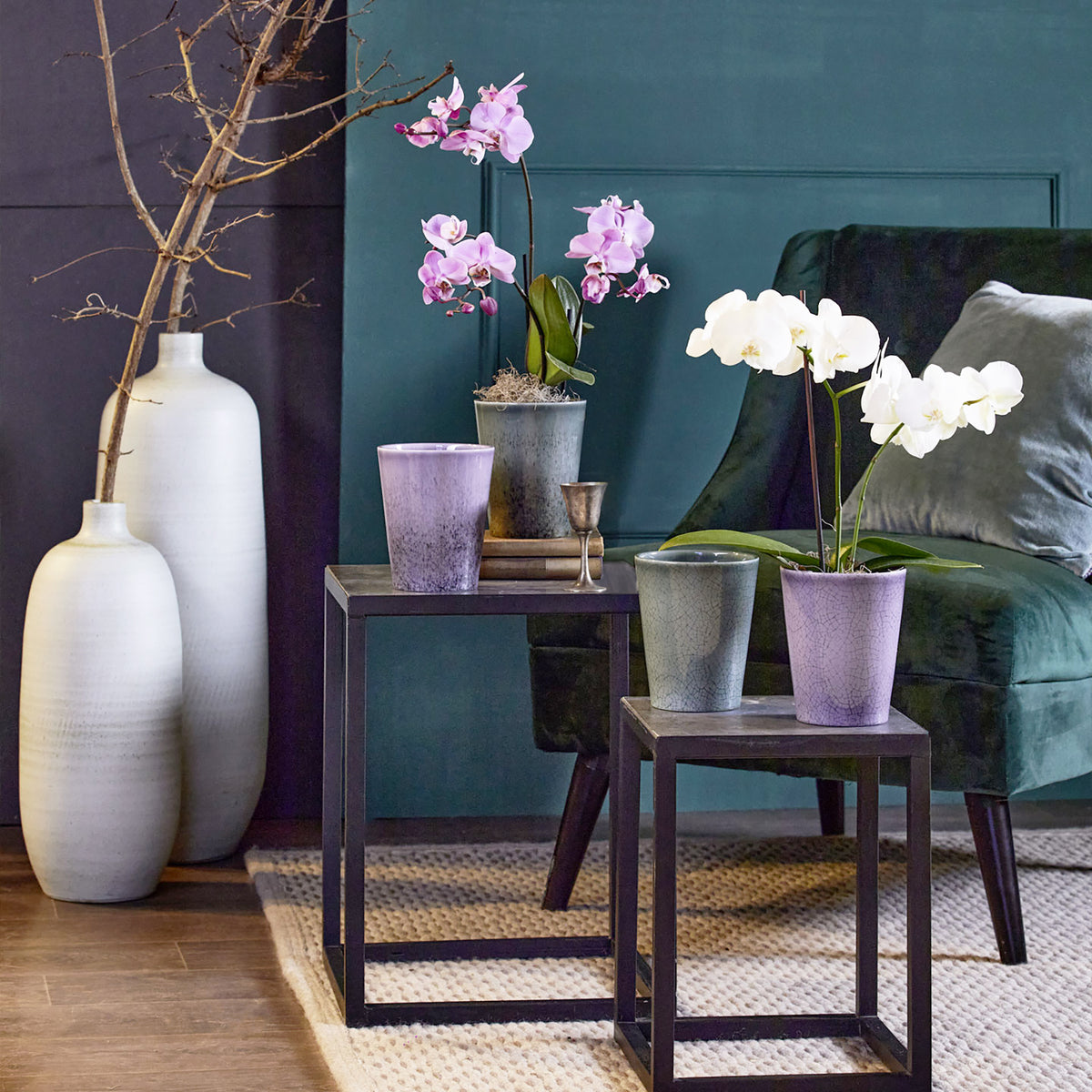 5.9" Purple Craquele Ceramic Medina Glaze Pot