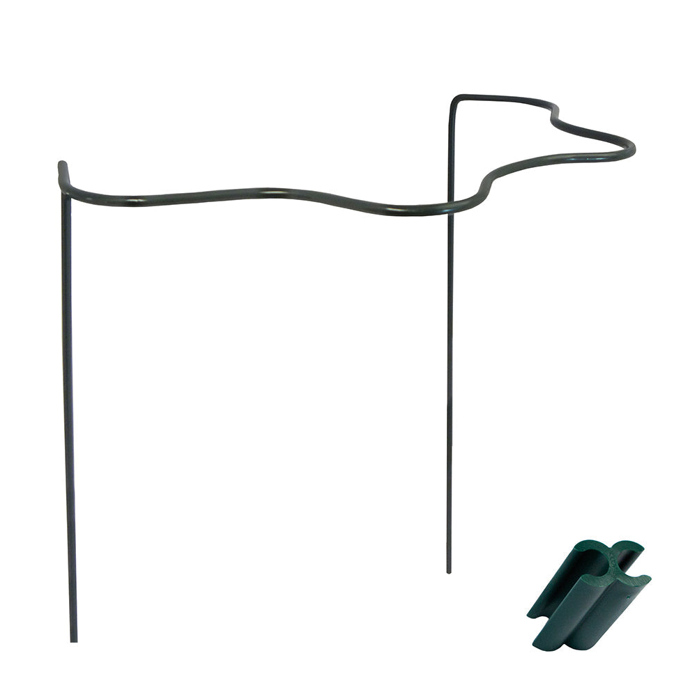 Peacock Scalloped Plant Support Cradle Set with Connectors, green coated steel, garden plant support.