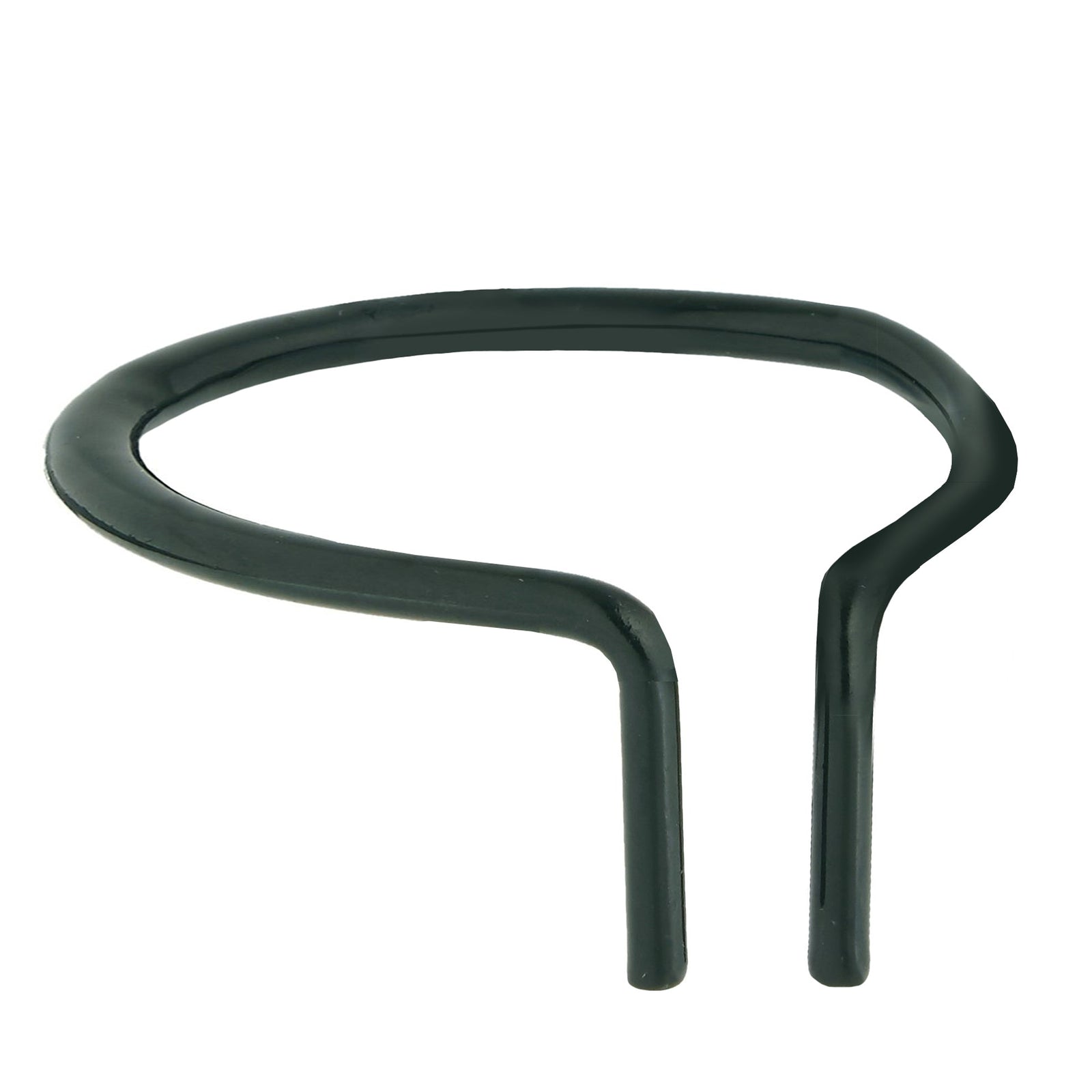 Plant support ring 4" circle made of 1/4" galvanized steel with vinyl sleeve for durability.