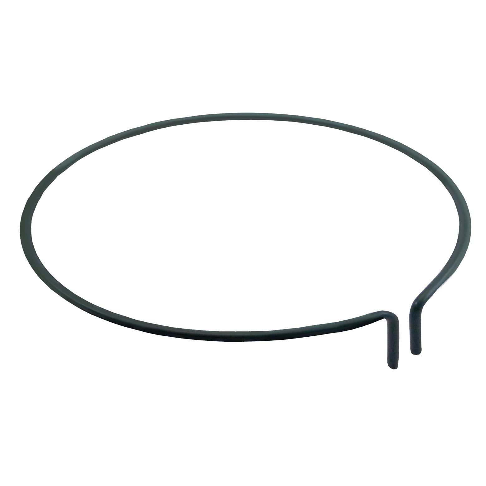 Plant support ring 8-inch galvanized steel with vinyl sleeve for durability.