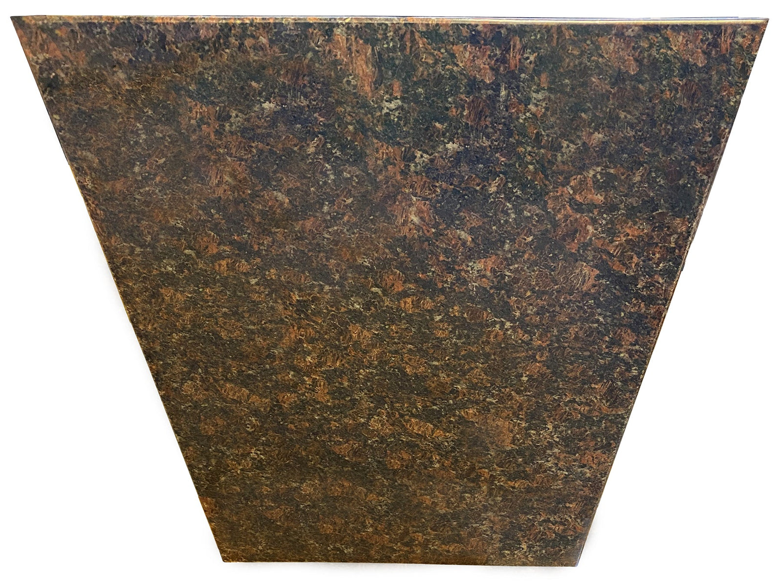 Brown granite planter - large size with textured surface.