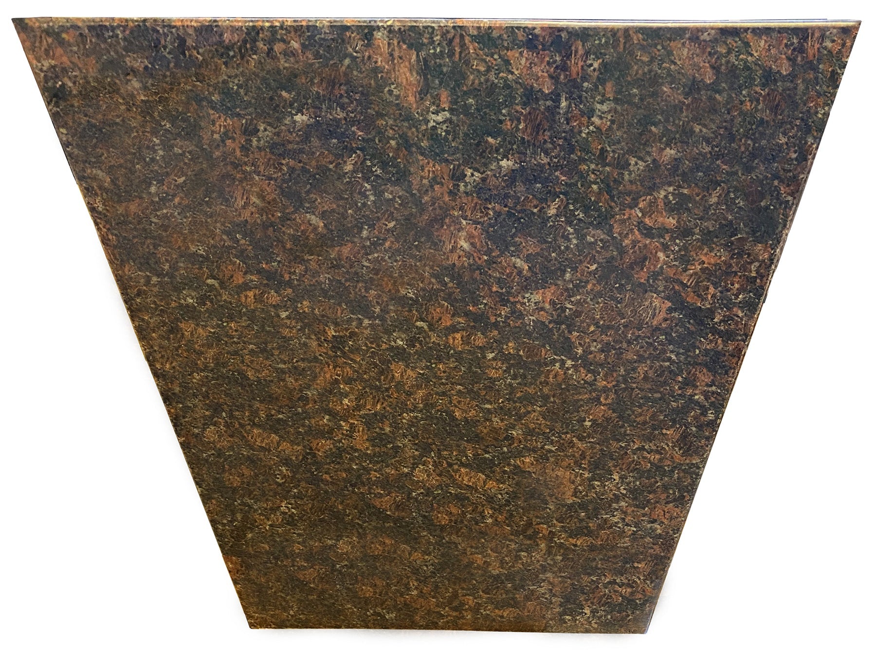 Brown granite planter - large size with textured surface.