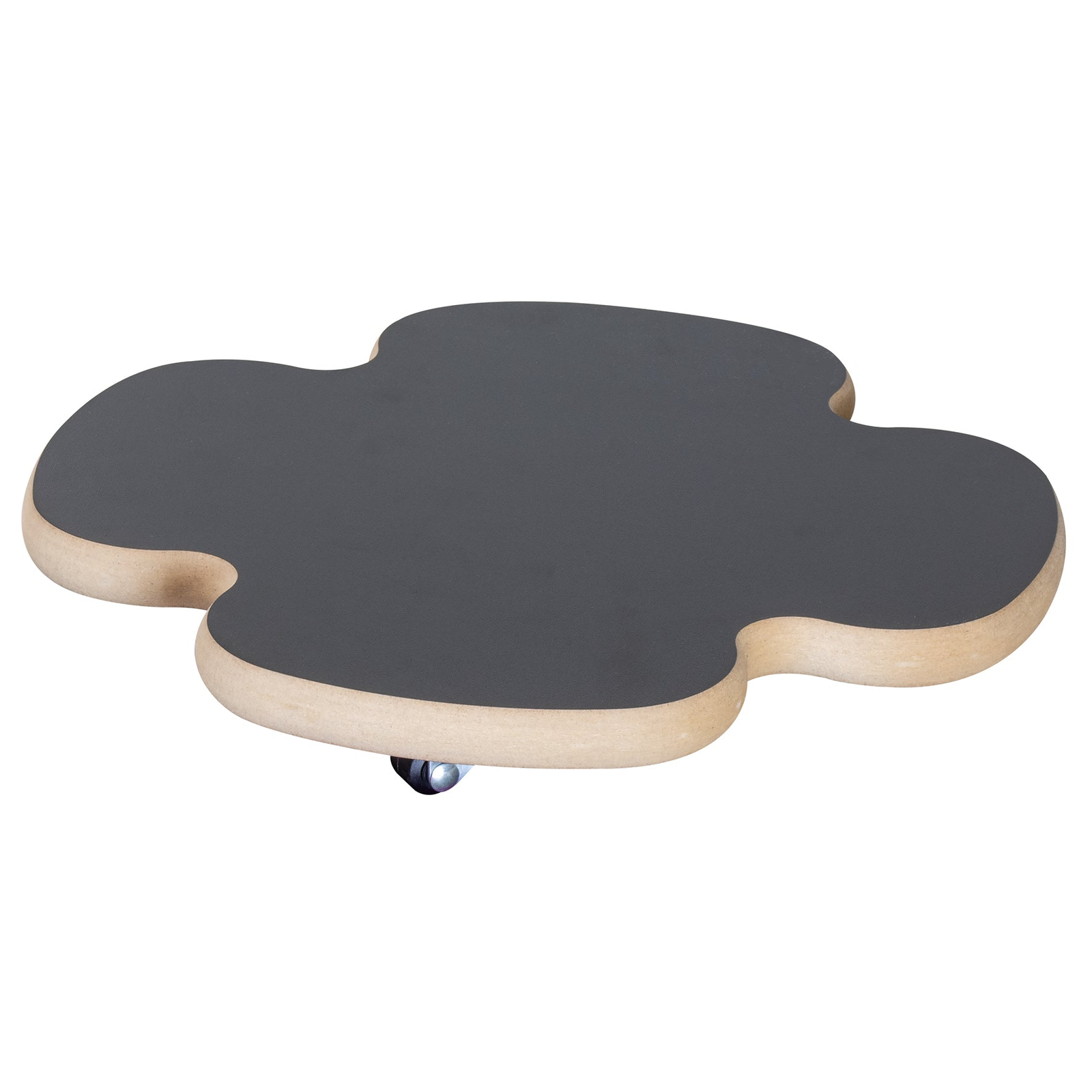 13" Black Clover Decor Indoor Plant Caddy with swivel casters and durable MDF construction.