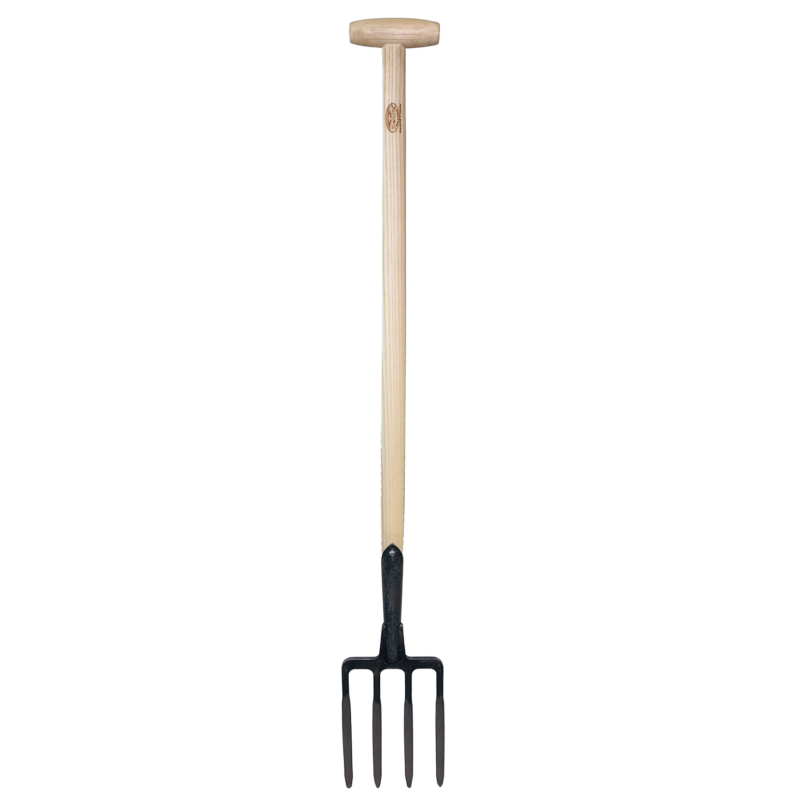 DeWit 4 Prong Garden / Potato Fork with 10.25"L x 7.25"W head, 48"L total, durable gardening tool.