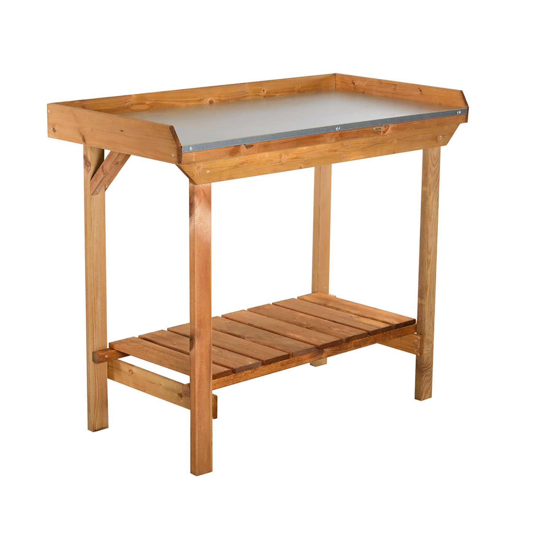 potting plant table Gardener's Table with Tin Surface