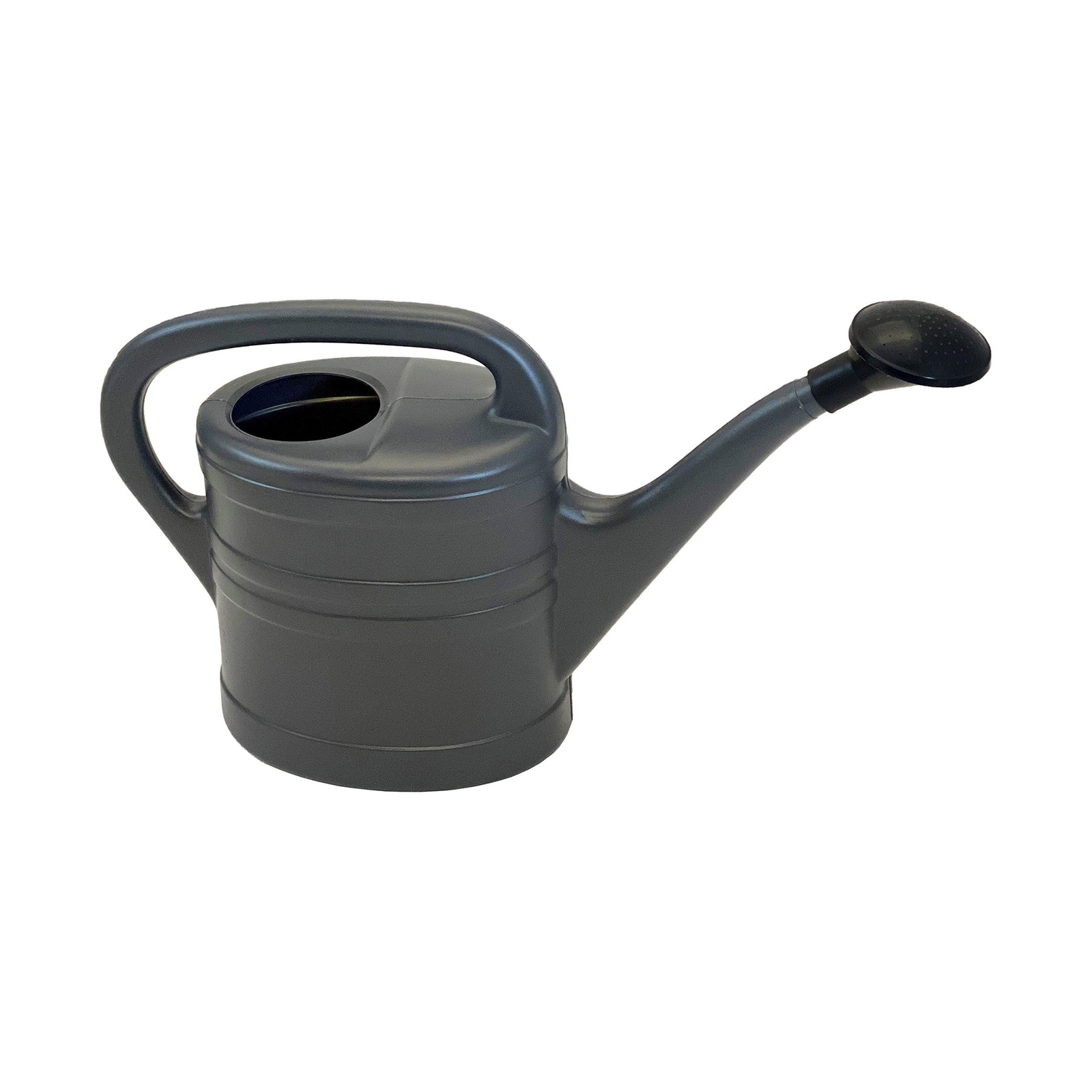 1.3-gallon gray PVC watering can, durable and eco-friendly, made in Germany.