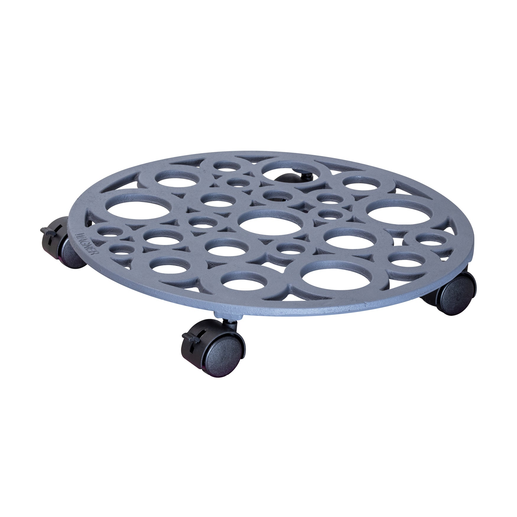 large plant pot caddy Wagner 15 in. Pewter Round Cast Iron Plant Caddy