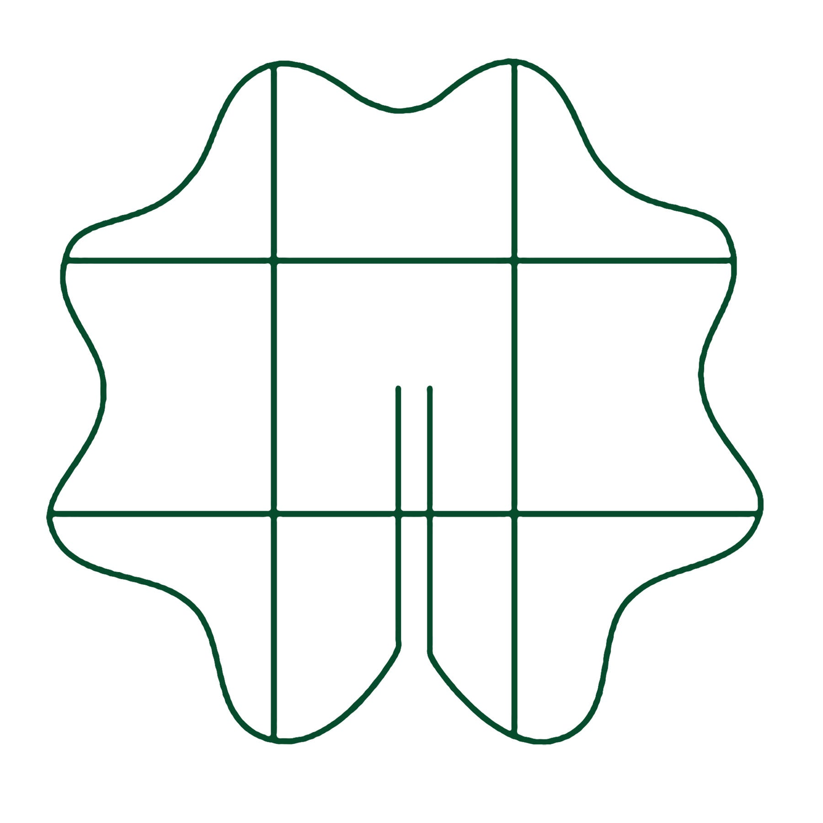 Plant Support Grid 17" scalloped circle made of galvanized steel.