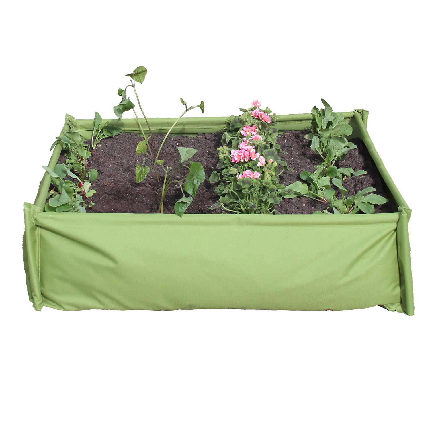 Premium fabric vegetable garden and sandpit, UV-stabilized, versatile use, includes cover, 31.5"W x 10"D.