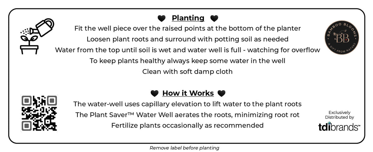 16&quot; Black Rectangular  Self-Watering Bamboo Pot