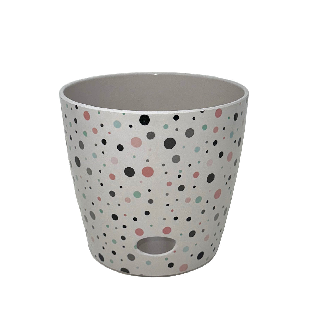 7&quot; Dots Round Self-Watering Bamboo Pot