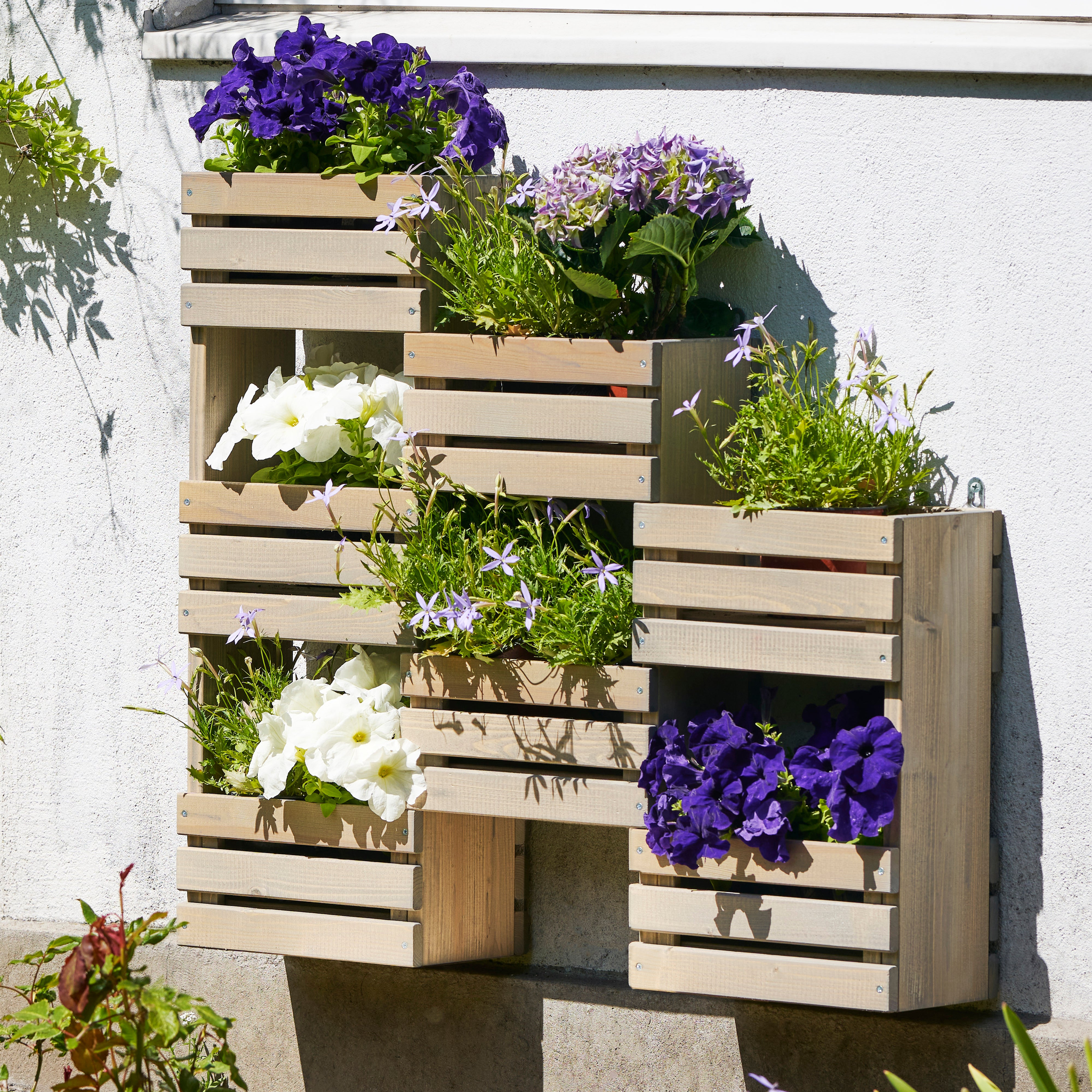 wood hanging planter Tiered Wooden Hanging Garden Wall Planter 32 - Perfect for Herbs